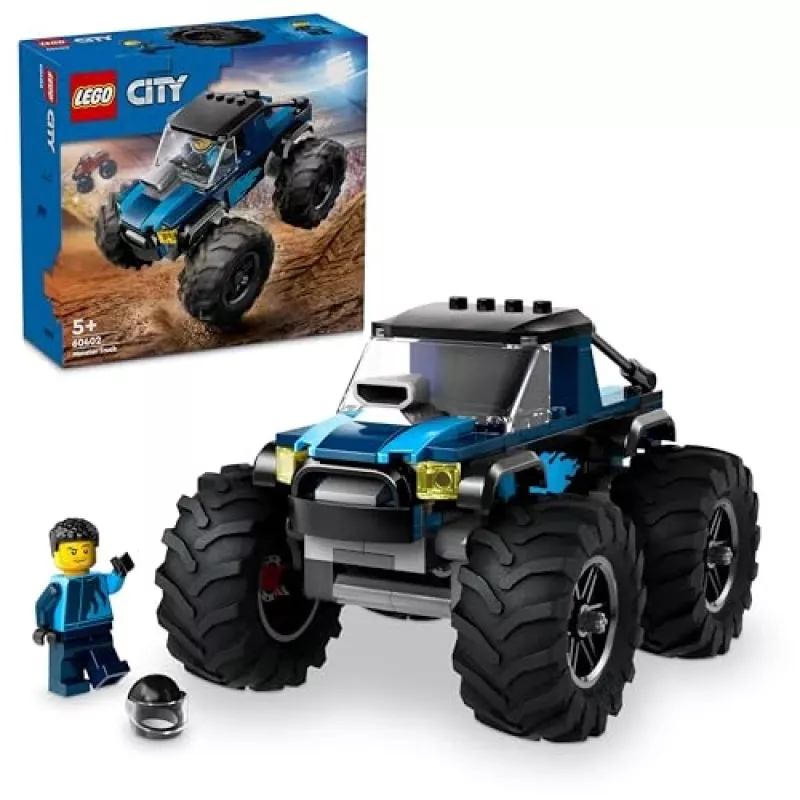 Konstrukciju rotaļlieta LEGO City 60402 Zilais monstru kravas auto ar lielām riepām, 148 detaļas, 1 minifigūra, vecumam 5+