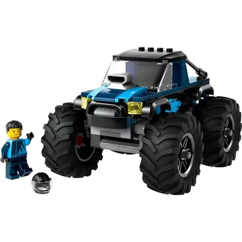 Konstrukciju rotaļlieta LEGO City 60402 Zilais monstru kravas auto ar lielām riepām, 148 detaļas, 1 minifigūra, vecumam 5+
