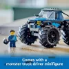 Konstrukciju rotaļlieta LEGO City 60402 Zilais monstru kravas auto ar lielām riepām, 148 detaļas, 1 minifigūra, vecumam 5+