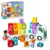 Konstruktors LEGO DUPLO 10421 ABC kravas automašīna, 36 gabali, 2 minifigūras, vecumam no 2 gadiem, izmēri 110×140×70 mm