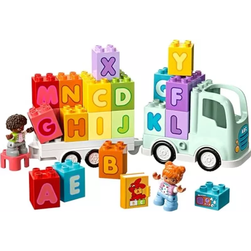 Konstruktors LEGO DUPLO 10421 ABC kravas automašīna, 36 gabali, 2 minifigūras, vecumam no 2 gadiem, izmēri 110×140×70 mm