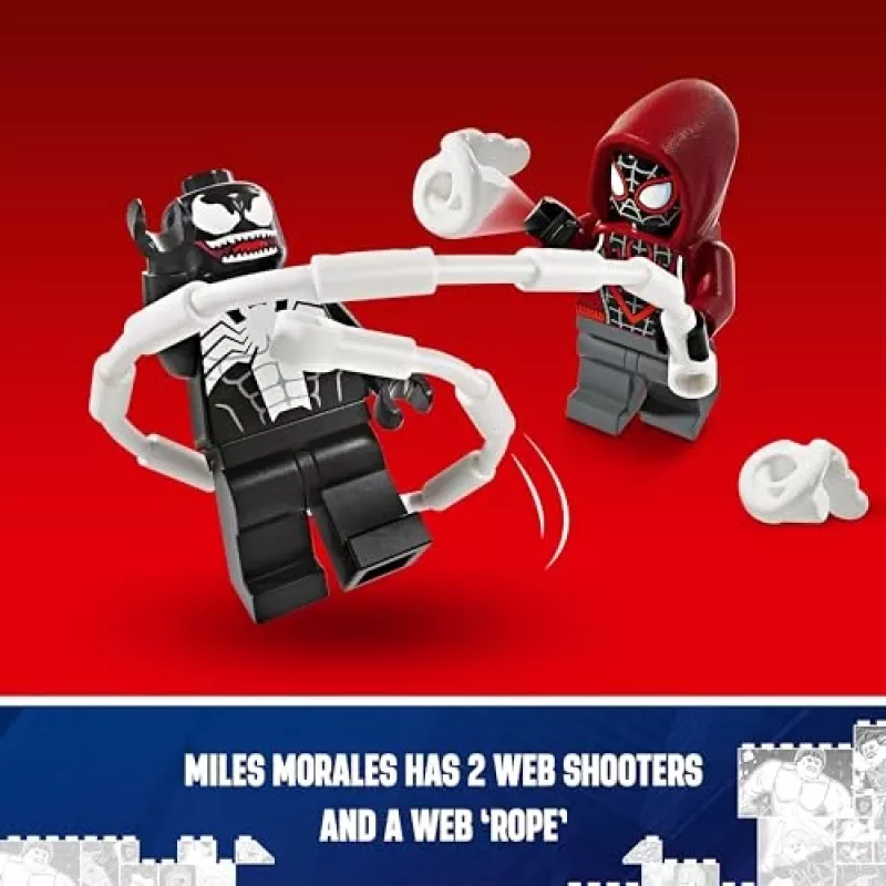 LEGO 76276 Marvel Venom mehāniskās bruņas pret Milesu Moralesu