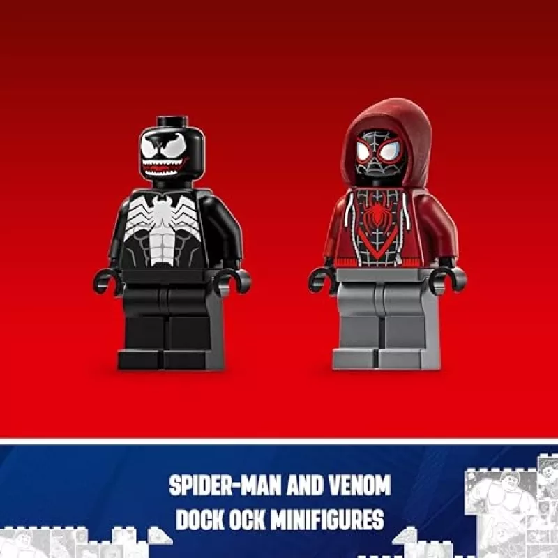 LEGO 76276 Marvel Venom mehāniskās bruņas pret Milesu Moralesu