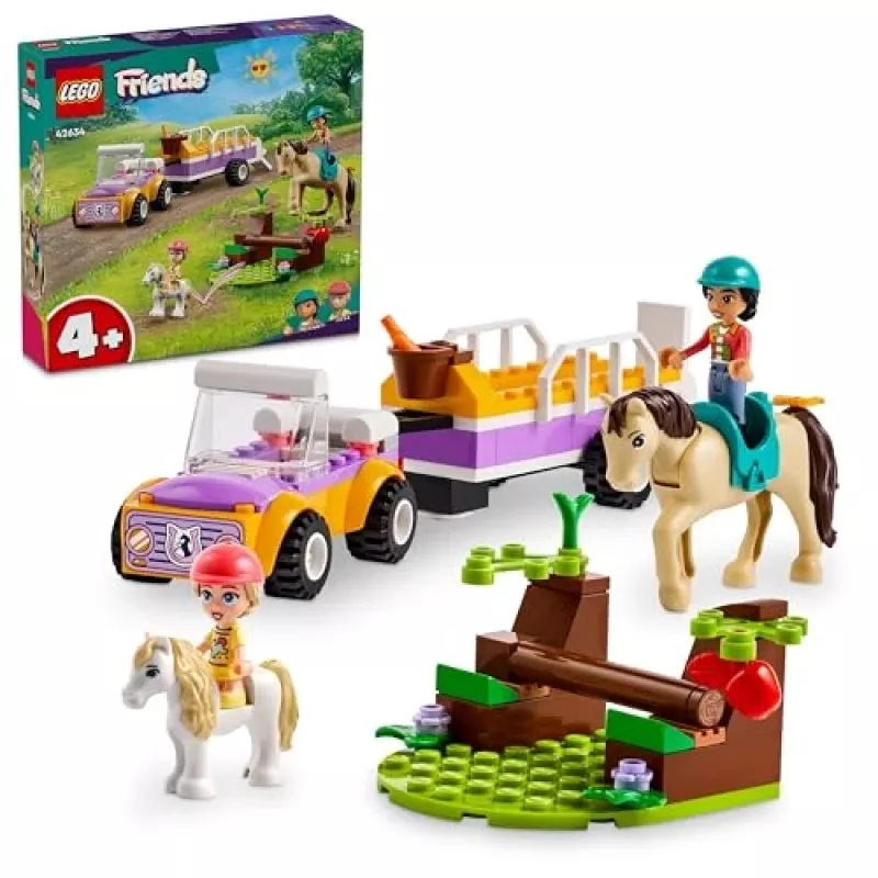 LEGO Friends Zirga un ponija piekabes dzīvnieku rotaļlietu komplekts 42634