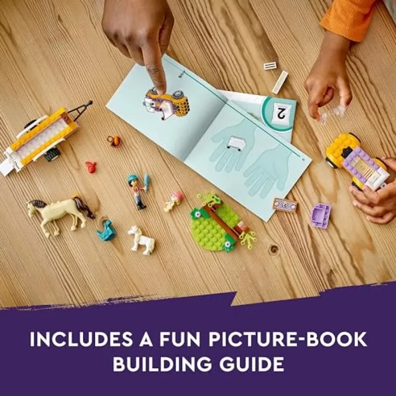 LEGO Friends Zirga un ponija piekabes dzīvnieku rotaļlietu komplekts 42634