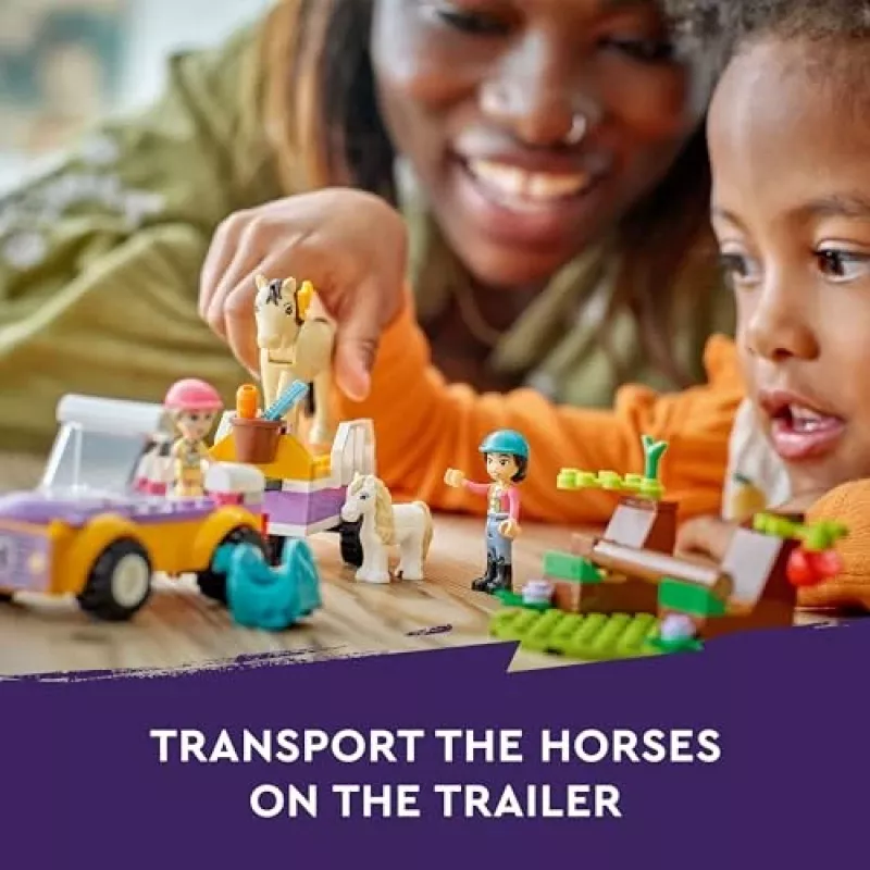 LEGO Friends Zirga un ponija piekabes dzīvnieku rotaļlietu komplekts 42634