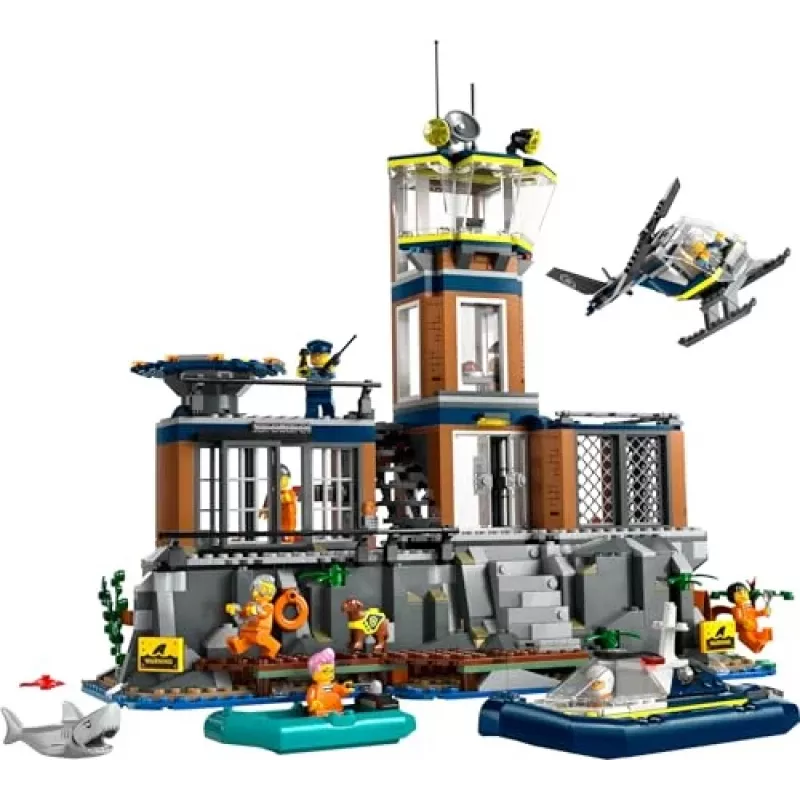 LEGO City Konstrukciju rotaļlieta Policijas iecirknis Cietuma sala 60419 — 980 detaļas, 7 minifigūras, 370×400×160 mm