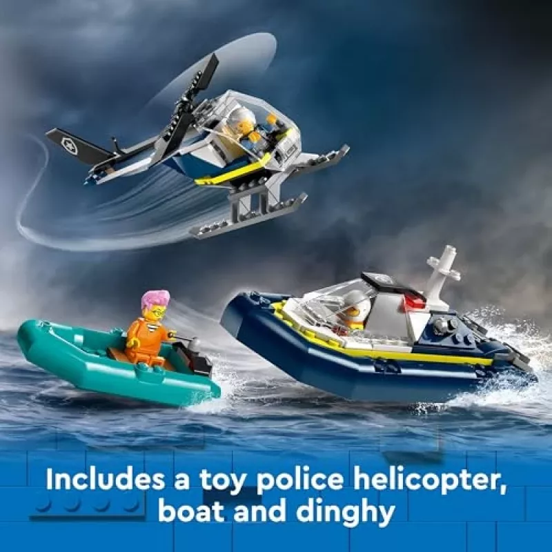 LEGO City Konstrukciju rotaļlieta Policijas iecirknis Cietuma sala 60419 — 980 detaļas, 7 minifigūras, 370×400×160 mm
