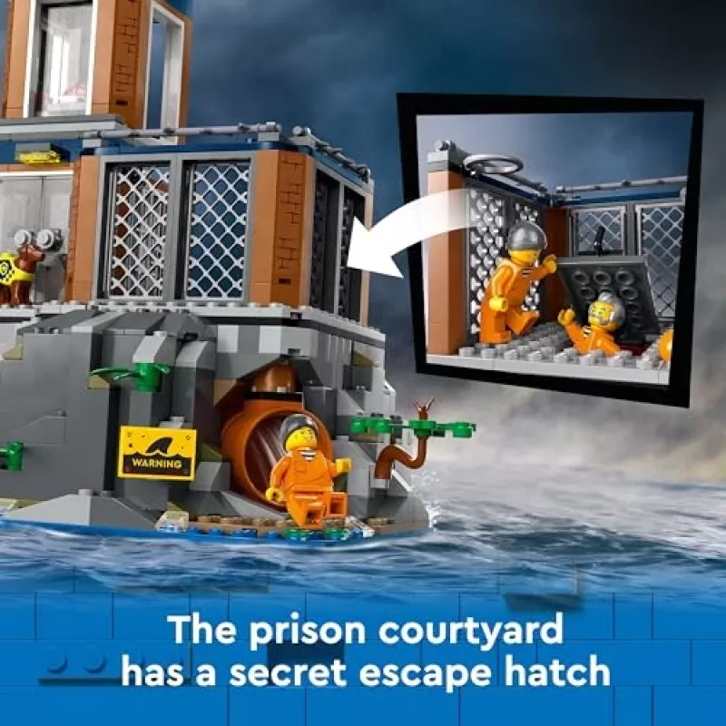 LEGO City Konstrukciju rotaļlieta Policijas iecirknis Cietuma sala 60419 — 980 detaļas, 7 minifigūras, 370×400×160 mm