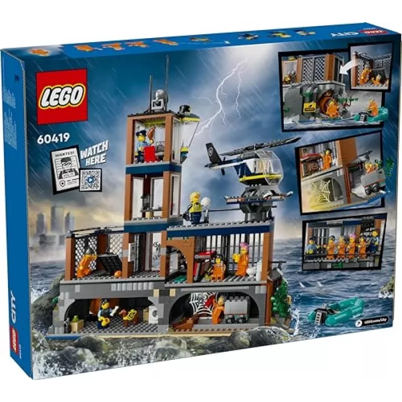 LEGO City Konstrukciju rotaļlieta Policijas iecirknis Cietuma sala 60419 — 980 detaļas, 7 minifigūras, 370×400×160 mm