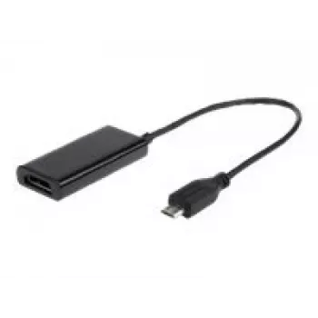Adapteris MHL (vītne) -> HDMI (ligzda) + USB Micro-B (ligzda) (11 PIN) 16 cm