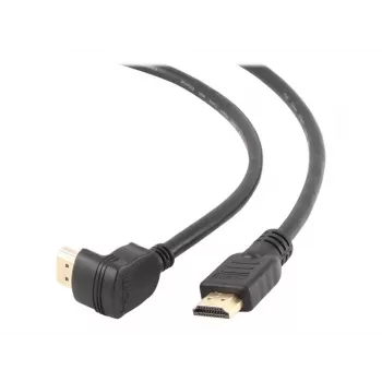 HDMI v2.0 90 grādu vīrišķais uz taisno vīrišķo savienotāju kabelis, 19 kontaktu apzeltīti savienotāji, 1,8 m, bez iepakojuma