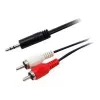 Equip 3.5mm Male to 2xRCA Male Stereo Audio kabelis, 2.5m, 3.5mm, Male, 2 x RCA, Male, 2.5 m, Melns