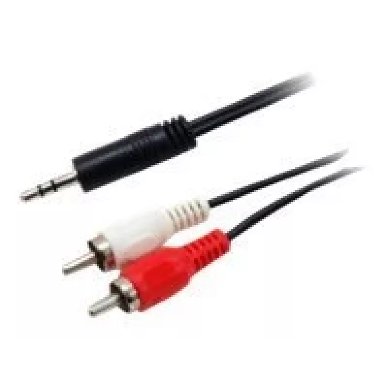 Equip 3.5mm Male to 2xRCA Male Stereo Audio kabelis, 2.5m, 3.5mm, Male, 2 x RCA, Male, 2.5 m, Melns