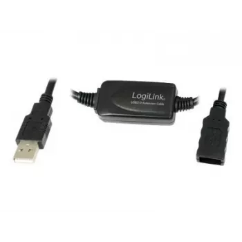 LogiLink UA0143 USB kabelis USB 2.0 USB-A vīrišķais savienotājs uz ligzdu 10,00 m Melns