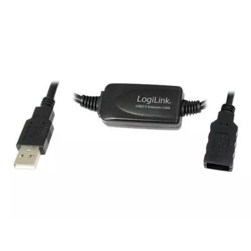 LogiLink UA0143 USB kabelis USB 2.0 USB-A vīrišķais savienotājs uz ligzdu 10,00 m Melns