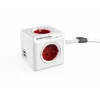 Allocacoc PowerCube Extended USB 1,5 m pagarinātājs, sarkans