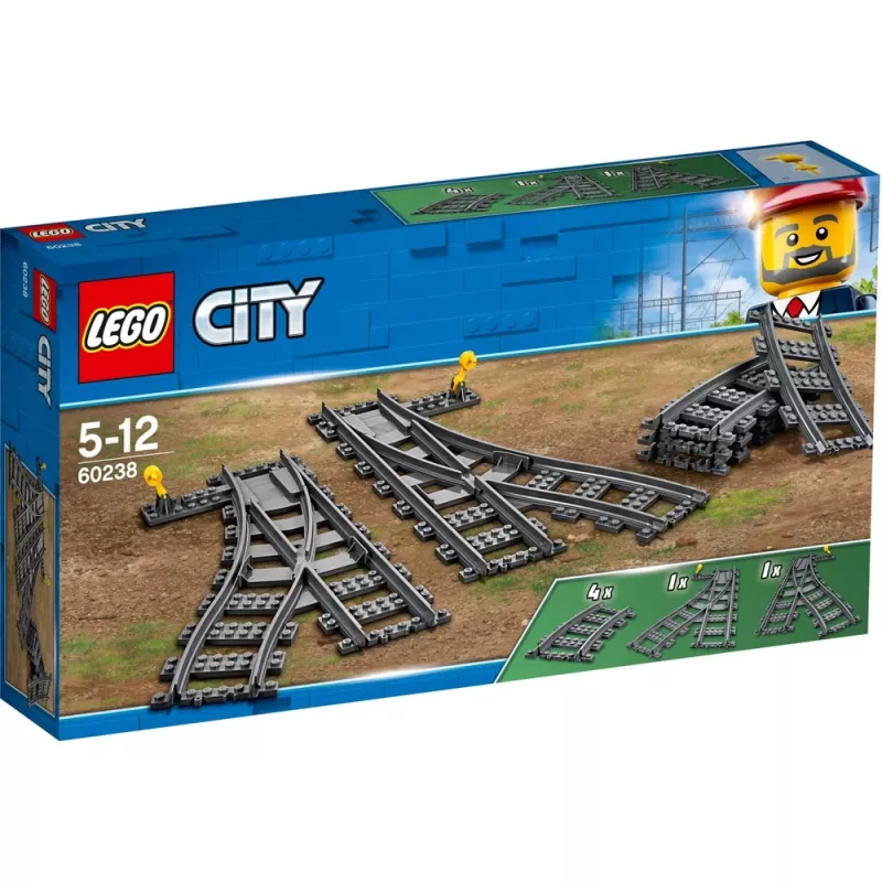 Konstruktoru komplekts LEGO City 60238 – dzelzceļa pārmijas un aksesuāri rotaļu komplektiem