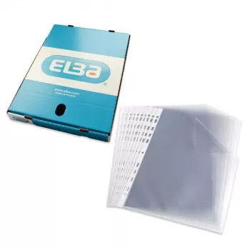 ELBA A4 caurumotās kabatiņas, PP 0,08 mm, kristāldzidras, universāla perforācija (971508)