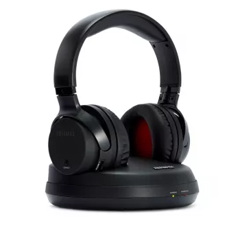 AIWA WHF-930D Bezvadu austiņas ar aktīvo trokšņu slāpēšanu, Bluetooth 5.0, 40 mm draiveri, līdz 28 h akumulators, USB-C, salokāmas, melnas