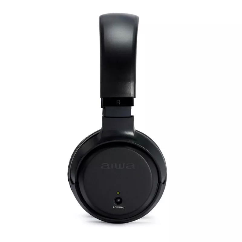 AIWA WHF-930D Bezvadu austiņas ar aktīvo trokšņu slāpēšanu, Bluetooth 5.0, 40 mm draiveri, līdz 28 h akumulators, USB-C, salokāmas, melnas