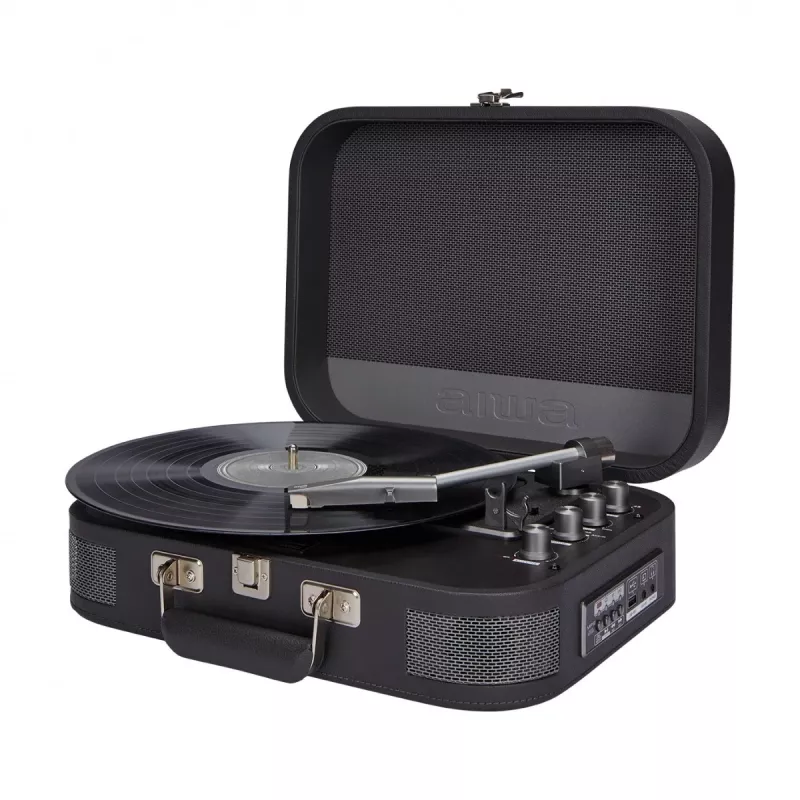 AIWA VPX-1951/TN Belt Drive atskaņotājs ar Bluetooth 5.0, USB ierakstīšanu, iebūvētiem skaļruņiem, 33/45/78 RPM