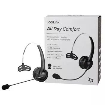 LogiLink BT0075 On-Ear Bluetooth austiņas, melnas