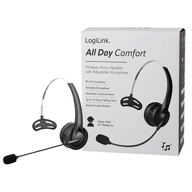 LogiLink BT0075 On-Ear Bluetooth austiņas, melnas