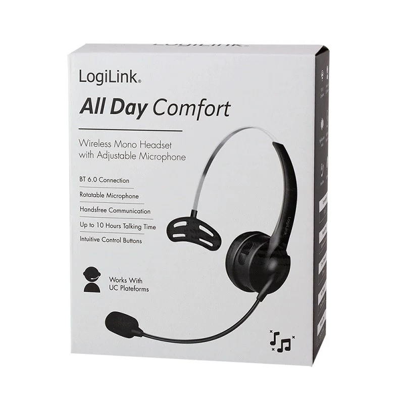 LogiLink BT0075 On-Ear Bluetooth austiņas, melnas