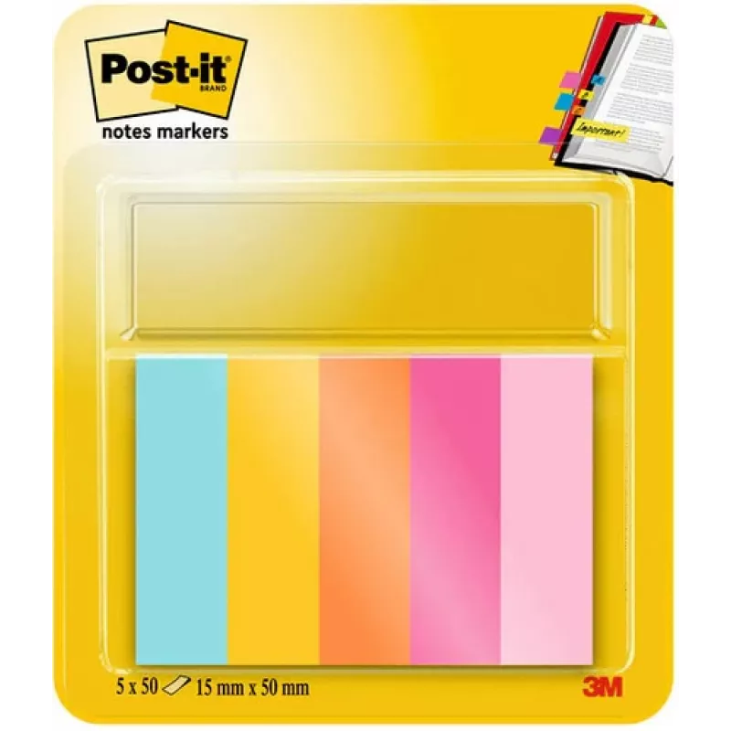 3M Page Marker 670-5-BEA Assorted 5x100 Sheets/Pack