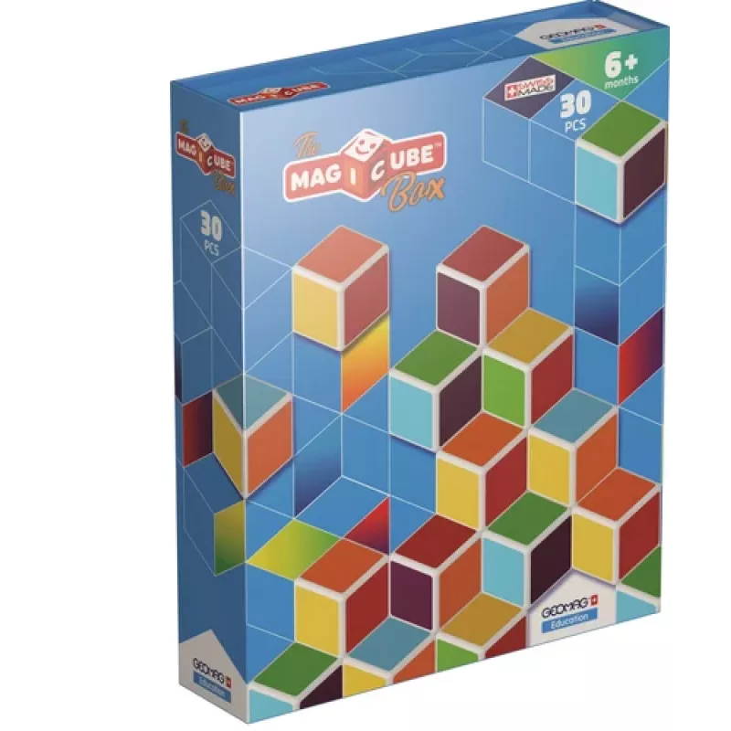 Geomag MagiCube GM120 Magnētiskie būvniecības bloki, 30 gab., Daudzkrāsaini, Kvadrātveida, Unisex, Bērniem no 1,5 gadiem