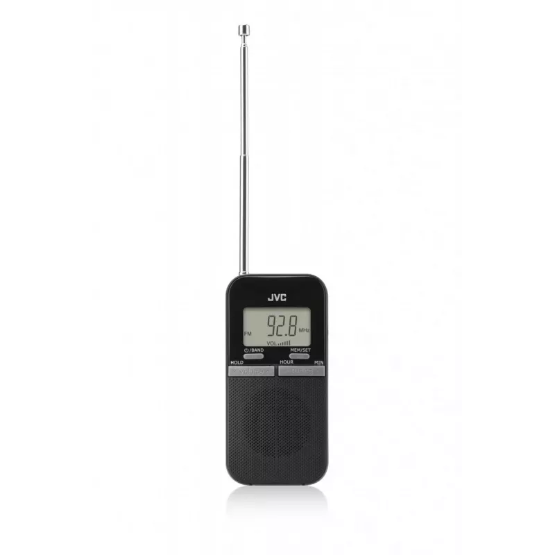 JVC RAE411B Pārnēsājams AM/FM radio ar analogo uztvērēju, melns