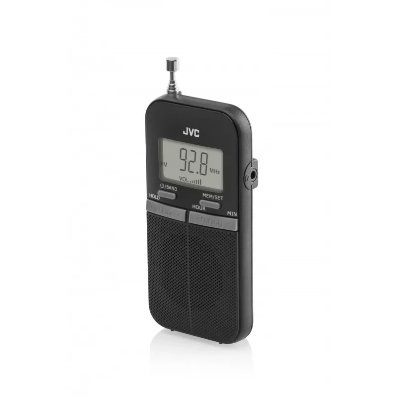 JVC RAE411B Pārnēsājams AM/FM radio ar analogo uztvērēju, melns