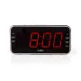 Nedis CLAR004BK Radio modinātājpulkstenis ar LED displeju, FM uztvērēju, diviem modinātājiem, projekciju, AUX, melns