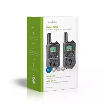 Nedis Walkie Talkie komplekts WLTK0500BK 5 km diapazons 8 kanāli PMR446