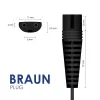 AKYGA Barošanas bloks Braun skuvekļiem, AC 100-240V līdz DC 5.9V 600mA, EU kontaktdakša, Melns