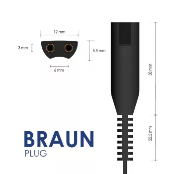 AKYGA Barošanas bloks Braun depilatoriem - 12V 400mA maiņstrāvas/līdzstrāvas adapteris