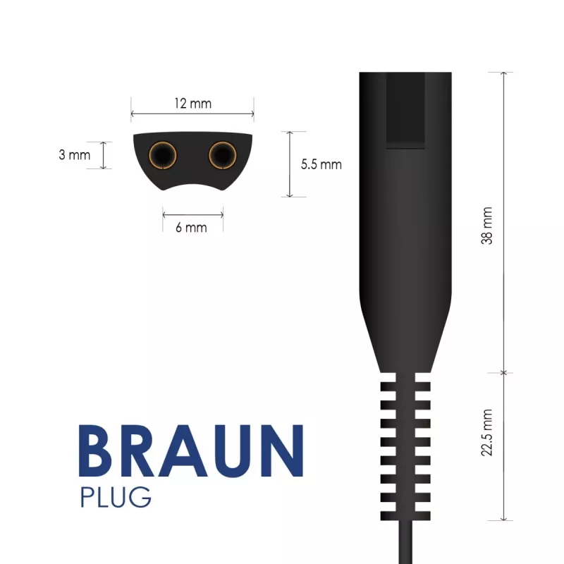 AKYGA Barošanas bloks Braun depilatoriem - 12V 400mA maiņstrāvas/līdzstrāvas adapteris