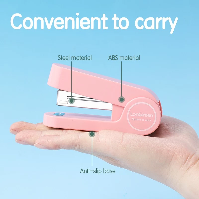 Deli LonGreen EM416 Pink Stapler up to 25 Sheets