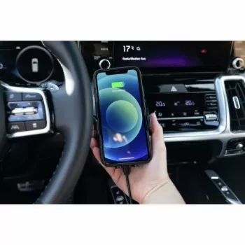 ANSMANN WiLine 15 bezvadu automašīnas lādētāja turētājs - 15W Qi ātrā uzlāde, automātiska fiksācija, 360° rotācija, melns