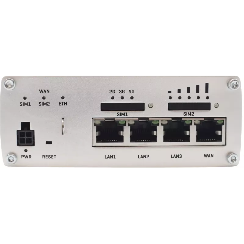 Teltonika RUTX09 Industrialais 4G LTE-A Cat 6 šūnu maršrutētājs ar 4 portu Gigabit slēdzi, divām SIM kartēm, GNSS