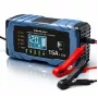 Qoltec Intelligent Microprocessor Charger 12V 15A | Taisngriezis ar remonta funkciju | AGM GEL LiFePO4 | 9 posmu uzlāde