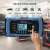 Qoltec Intelligent Microprocessor Charger 12V 15A | Taisngriezis ar remonta funkciju | AGM GEL LiFePO4 | 9 posmu uzlāde