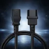 QOLTEC Strāvas kabelis IEC C13 C14 3x0.75mm² Tīrs varš 1.8m Melns