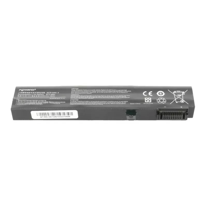 MOVANO Battery BTY-M6H for MSI CX62 GE62 GE72 GL72 PE70 - 4400 mAh (48 Wh)
