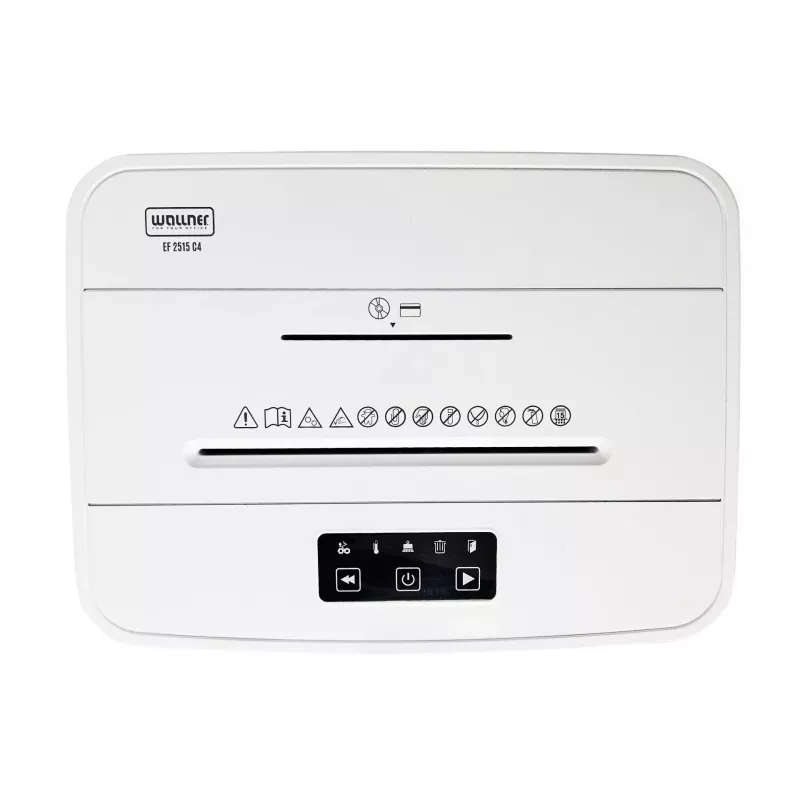WALLNER Shredder EF2515 C4 Cross-Cut Paper Shredder, 8 Sheets, 15 L, Black