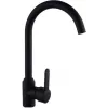 Pyramis Lefkada Virtuves Izlietnes Komplekts 1 Bļoda 1 Notecinātājs Melns + Lungo Volcano Black Edition Jaucējkrāns 590x440 mm