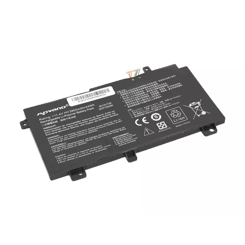 MOVANO Akumulators B31N1726 priekš Asus FX504 FX505 FX80G - 3900 mAh (44 Wh)