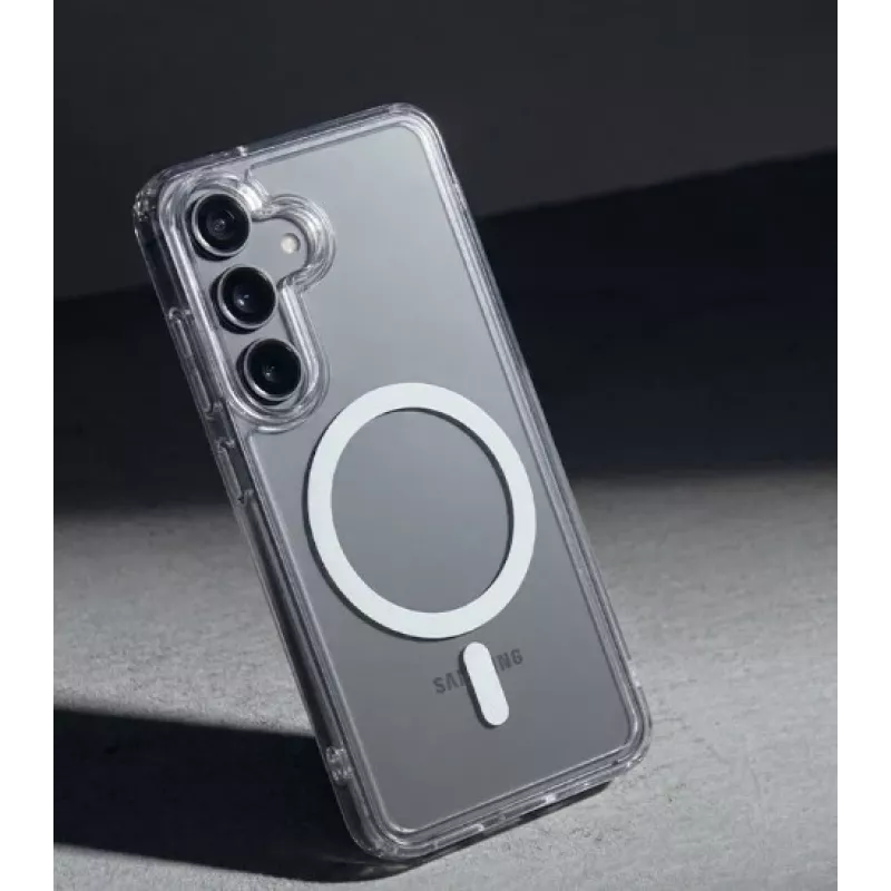 Crong Hybrid Clear Magnetic Case for Samsung Galaxy A57, Transparent, MagSafe Compatible