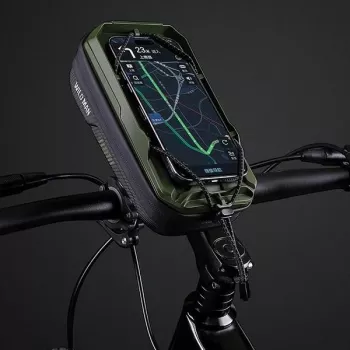 WILDMAN Bicycle Frame Bag GX330 with Phone Mount, Green